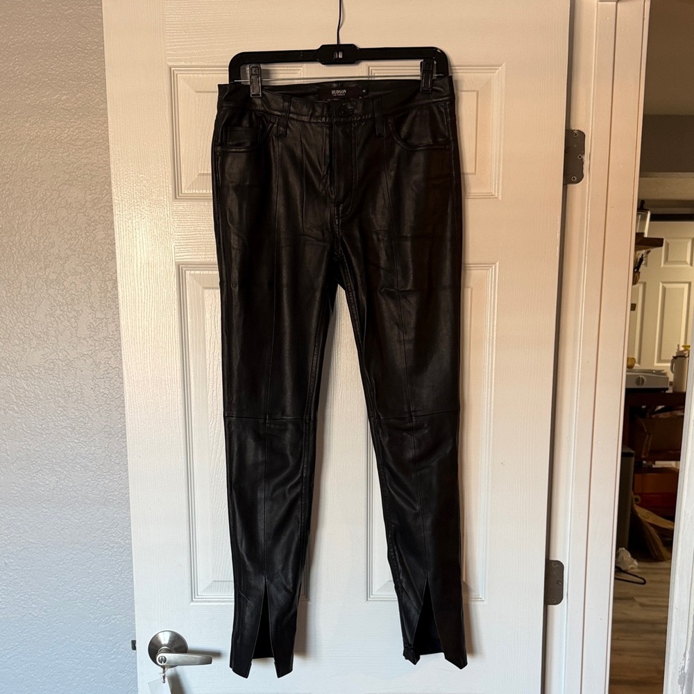Hudson Black Leather Pants